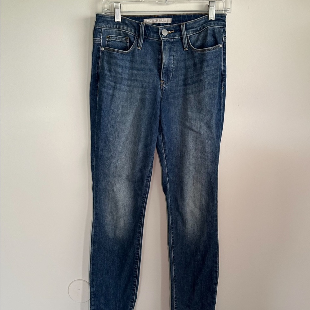 Athleta Sculptek Dark Blue Slim Denim Jeans Size 4